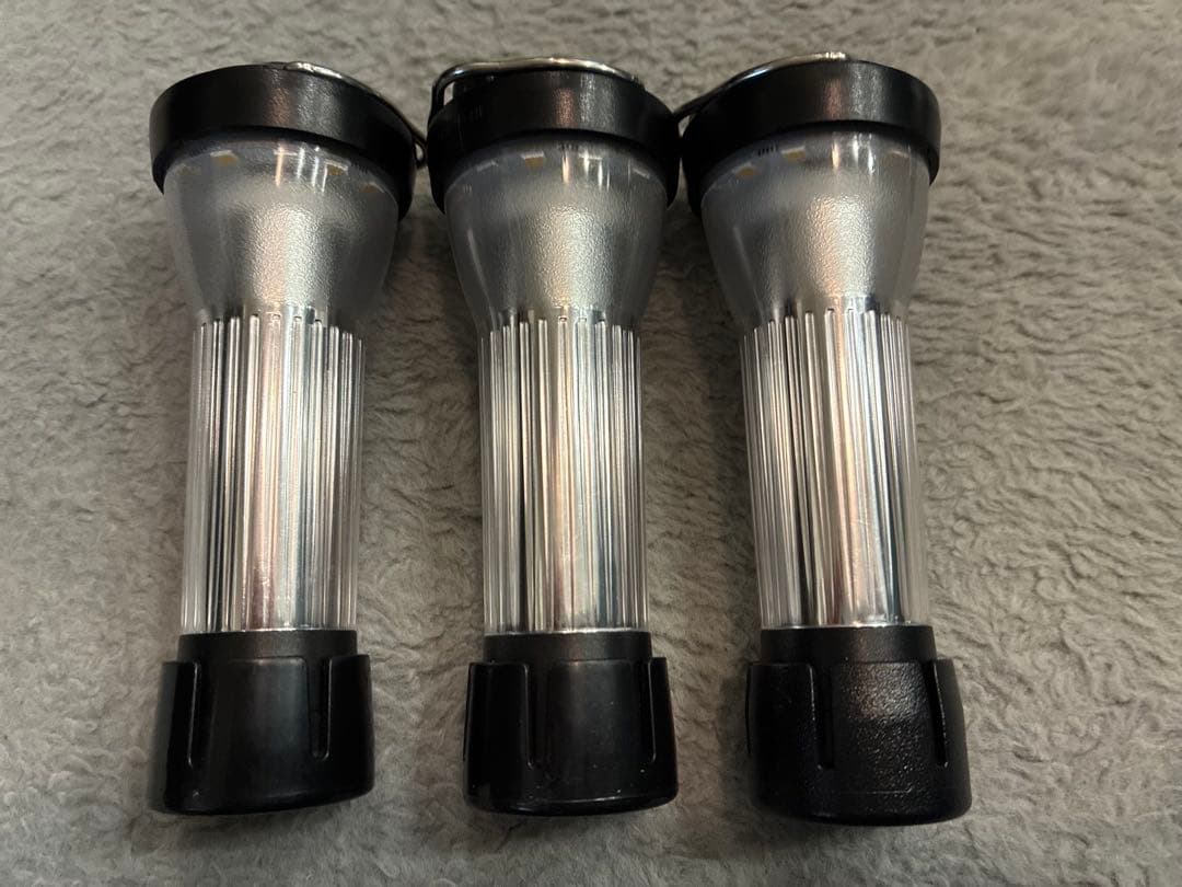 小型LEDランタン（soomloom他）10個＋カラビナ化フック、アンバーカバー