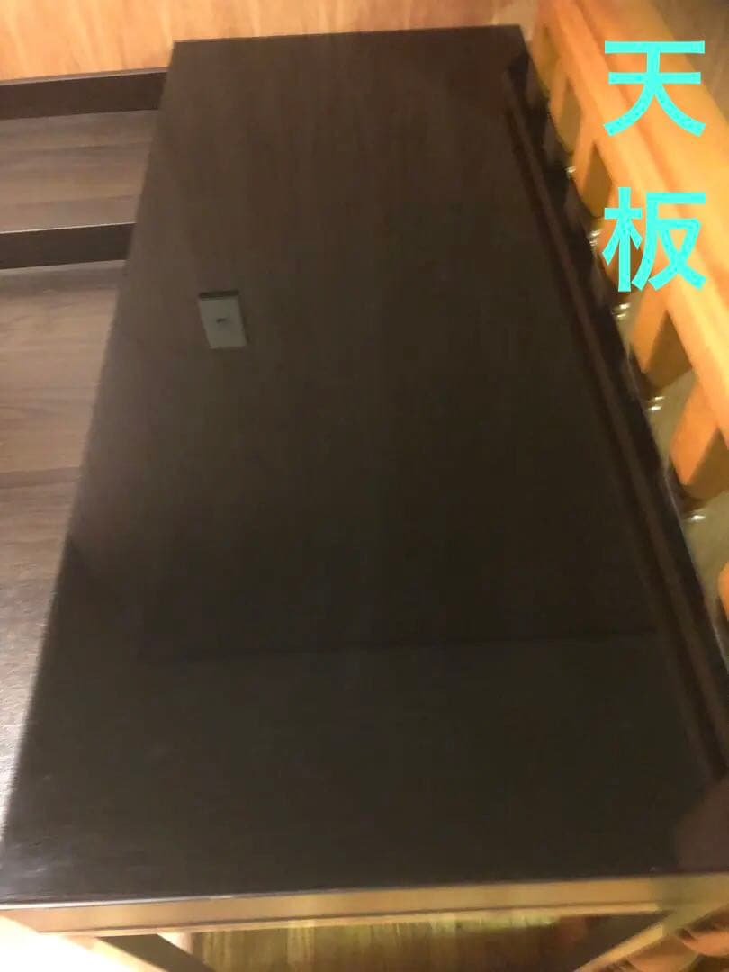 ブラックスモーク♦️ガラス天板×ダークブラウン×アイアン♦️モダン デスク♦️送料込