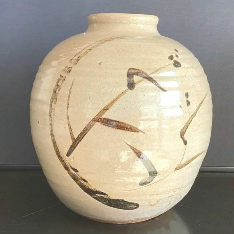 大壺　蔵出し　人間国宝 民藝 益子焼 濱田庄司　花瓶　花器　H29cm