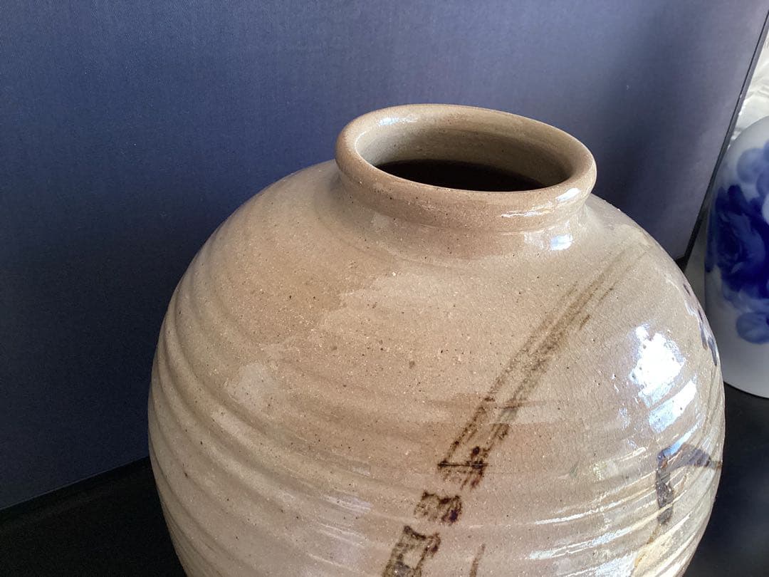 大壺　蔵出し　人間国宝 民藝 益子焼 濱田庄司　花瓶　花器　H29cm