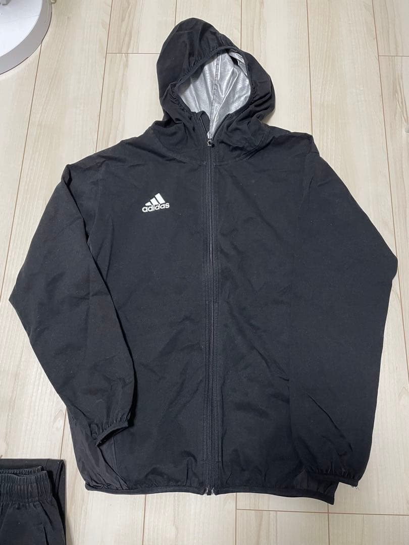adidas ジャージ上下セット 黒　サウナスーツ