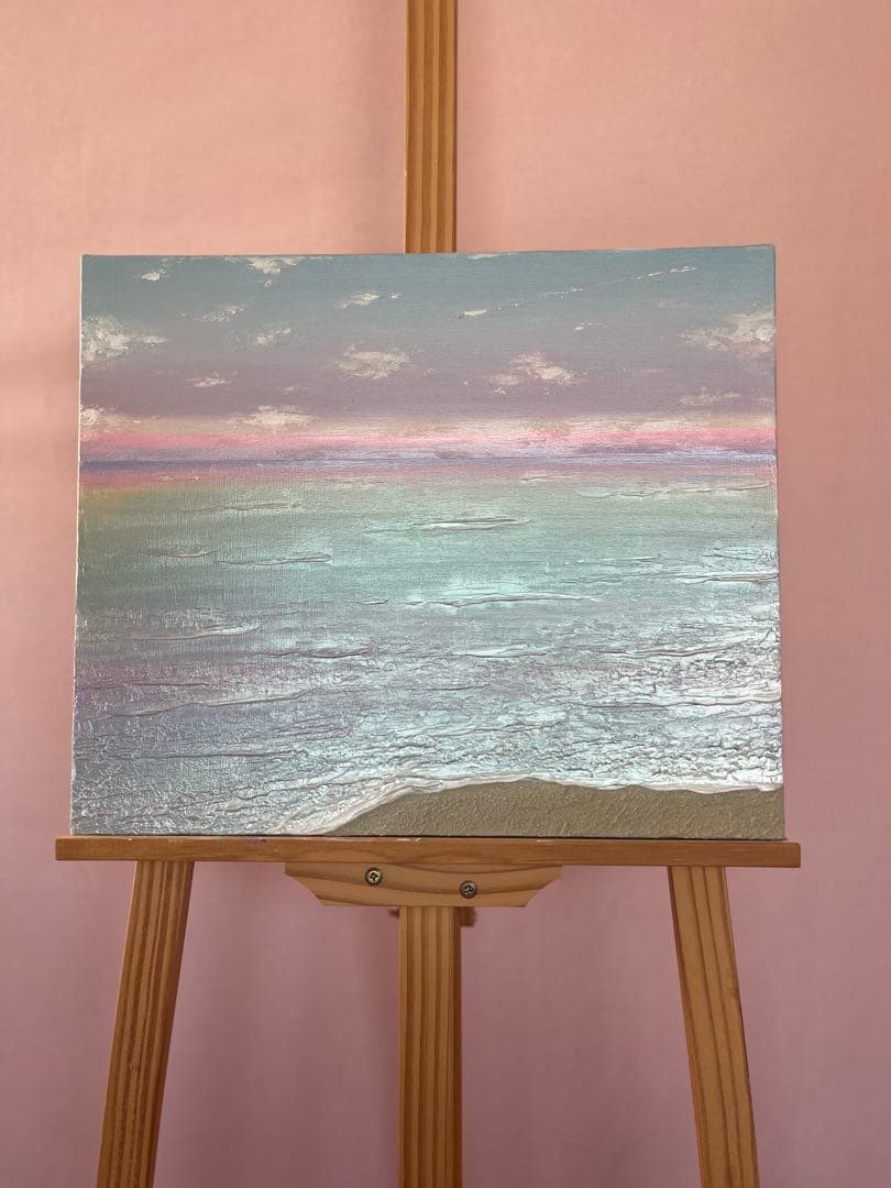 海の風景 テクスチャーアート 海の絵 海 海アート 癒し 風景　原画