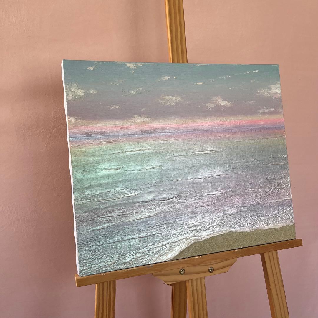 海の風景 テクスチャーアート 海の絵 海 海アート 癒し 風景　原画