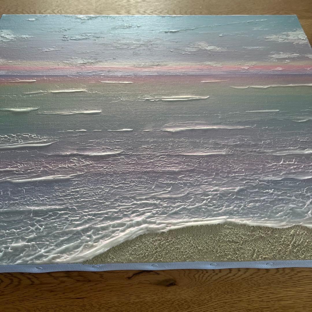 海の風景 テクスチャーアート 海の絵 海 海アート 癒し 風景　原画