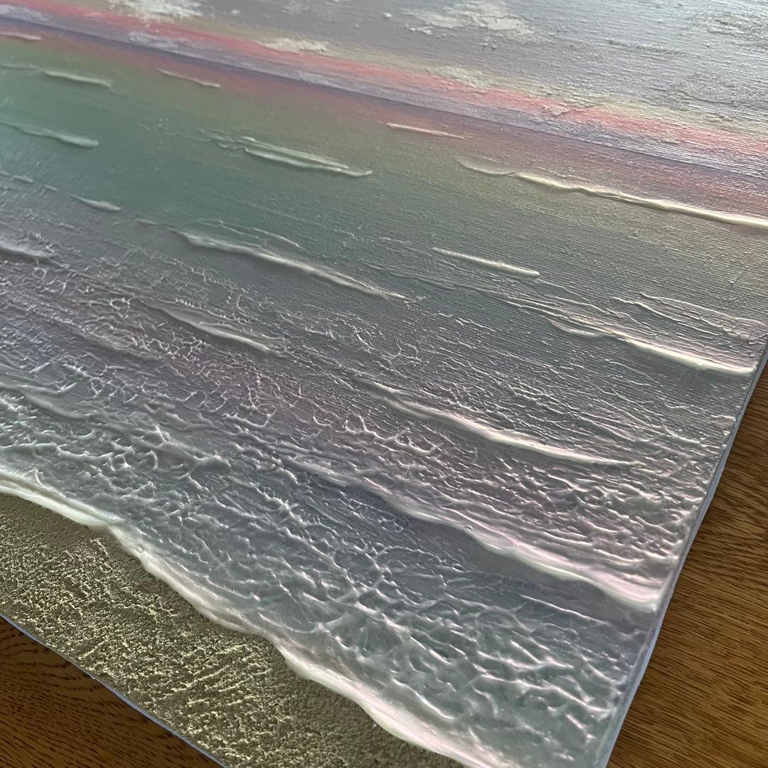 海の風景 テクスチャーアート 海の絵 海 海アート 癒し 風景　原画