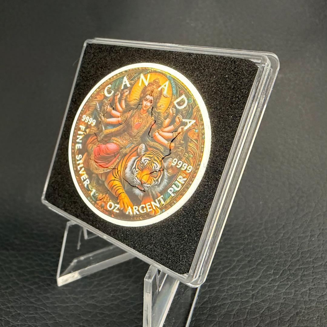 メイプルリーフ 銀貨 カラー ドゥルガー パールヴァティー妃 1オンス 1oz