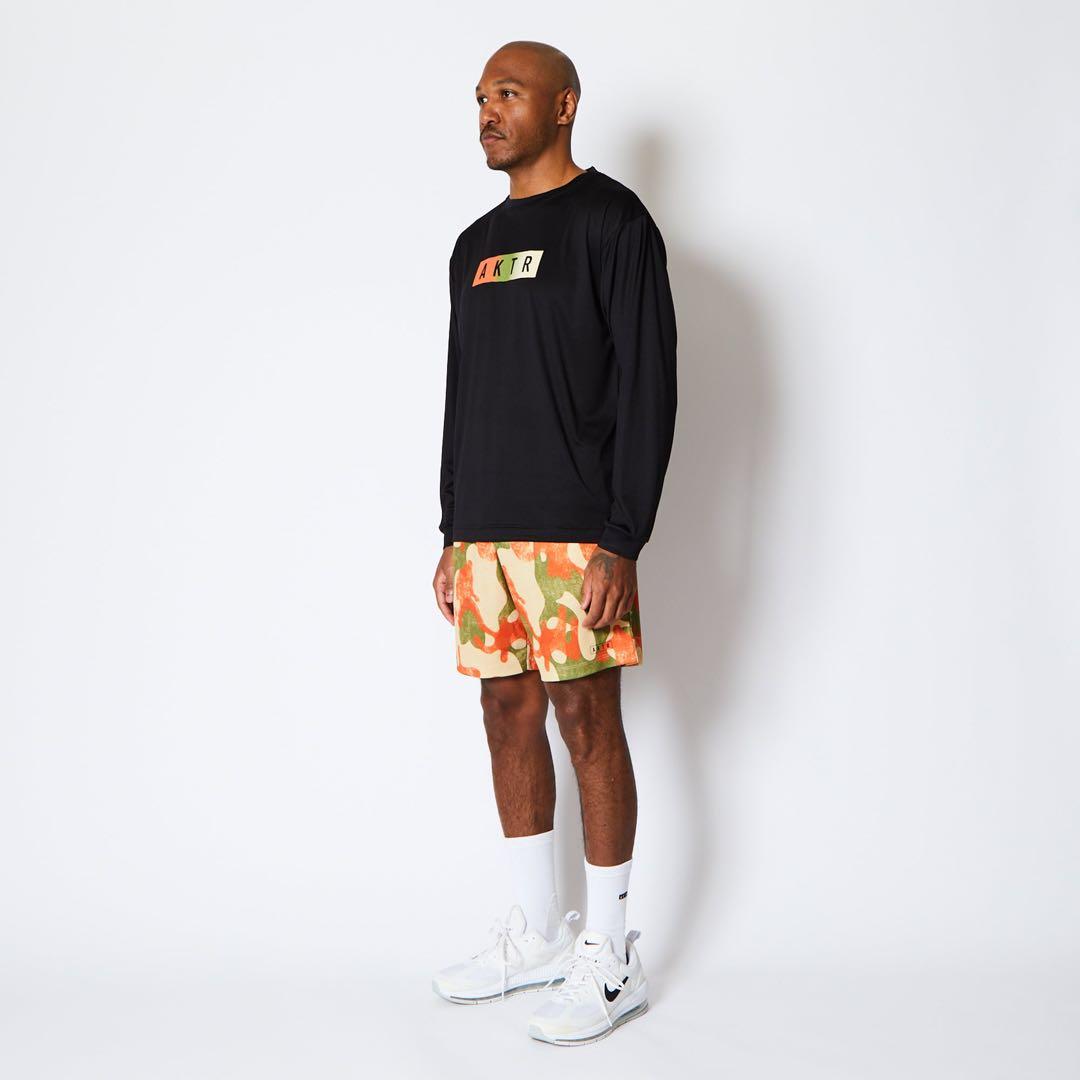 AKTR アクターFADE BOX LOGO L/S SPORTS TEE BK