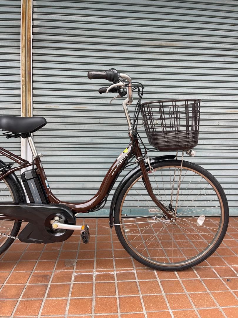 電動アシスト自転車 ブラウン 前バスケット付き