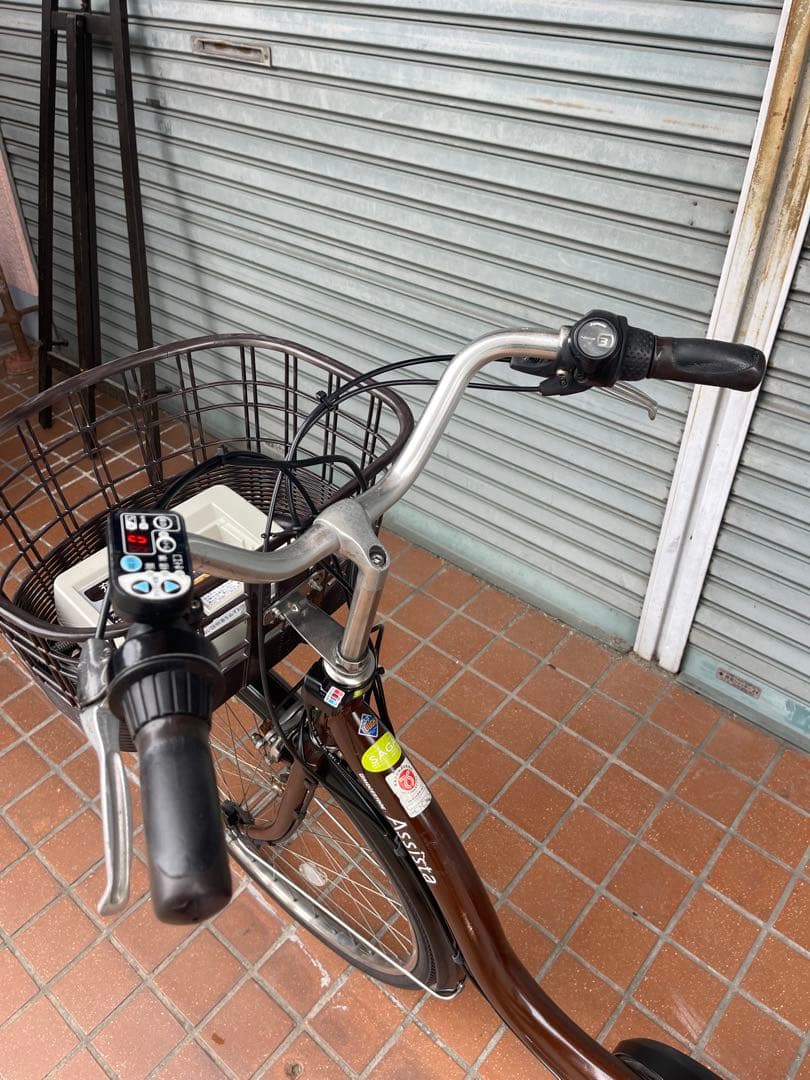 電動アシスト自転車 ブラウン 前バスケット付き