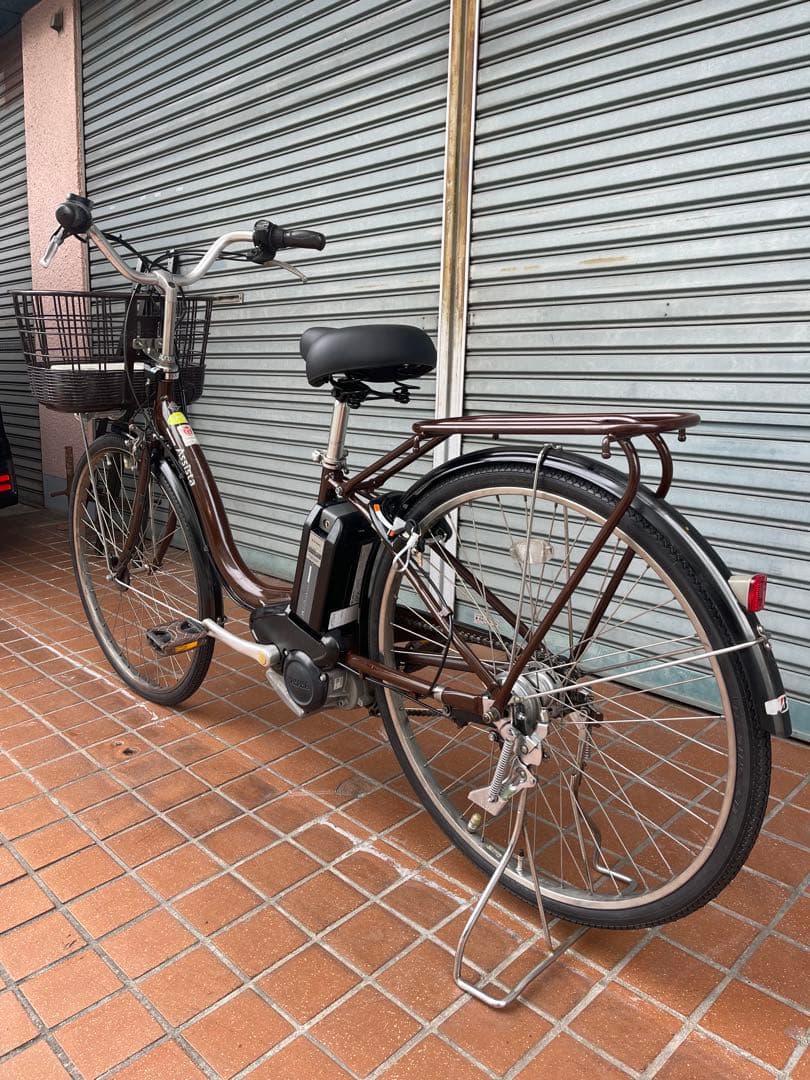 電動アシスト自転車 ブラウン 前バスケット付き