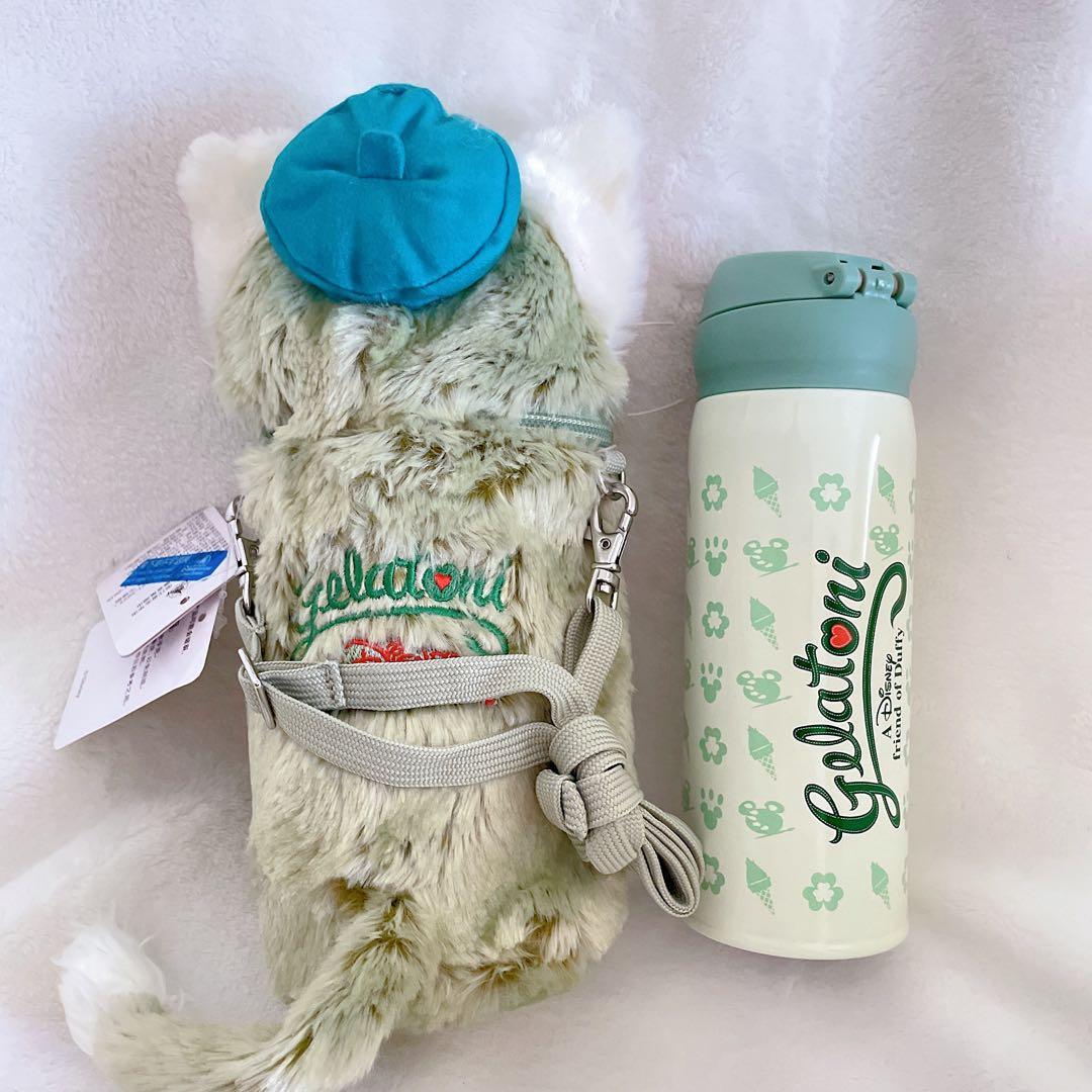 上海ディズニー　ジェラトーニ　ステンレスふわふわ水筒カバーセット400ml
