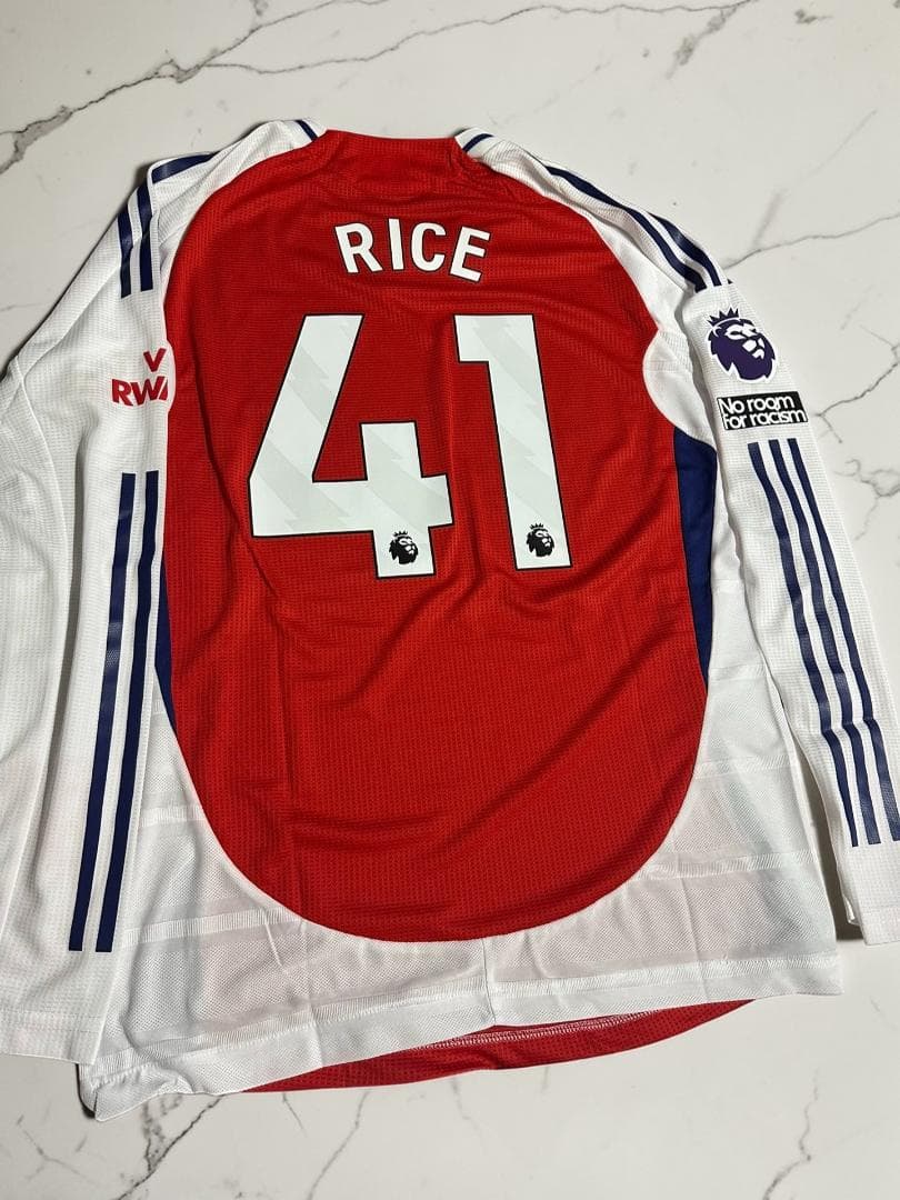 アーセナル 24/25 ホーム 長袖 41 ライス プレミアリーグ M