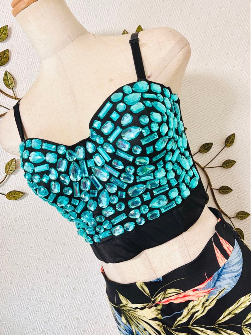 社交ダンス★新品★ドレス★2点セット★スカート★胸パット付ブラトップ