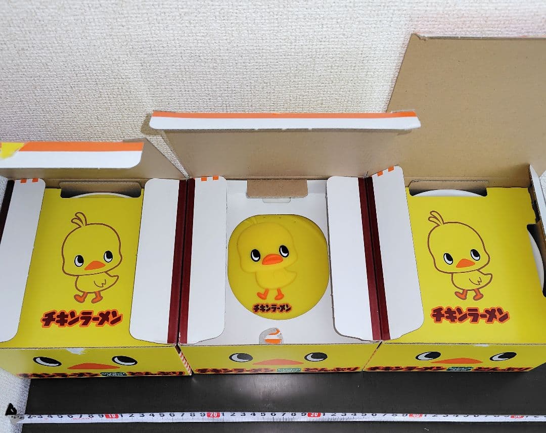 【3組セット！！新品＆未使用】チキンラーメン ひよこちゃんぬいぐるみ＆どんぶり