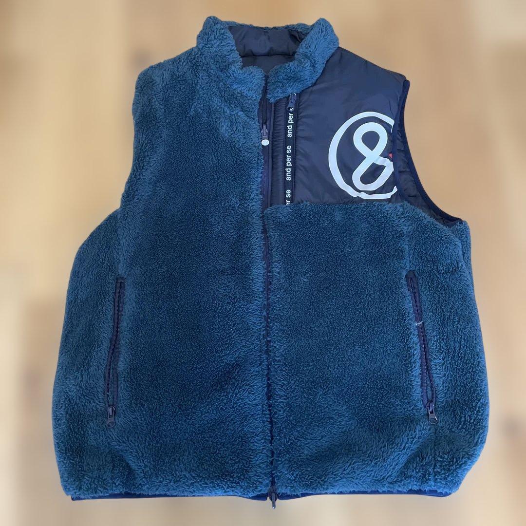 【美品】and per se アンパスィリバーシブル中綿ベスト　サイズLL