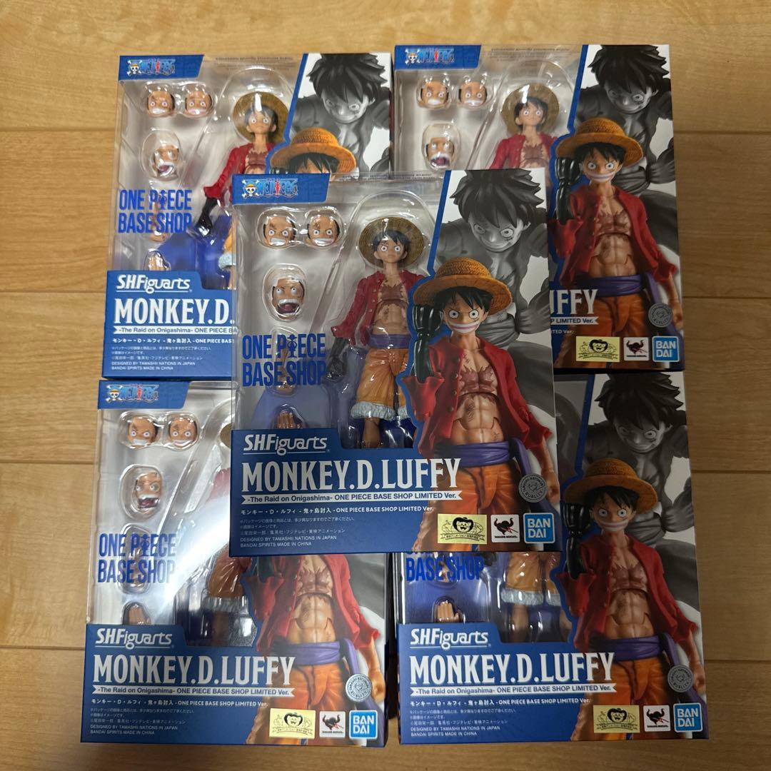 【5セット】モンキー・D・ルフィ 鬼ヶ島討入 ワンピースベースショップ ver