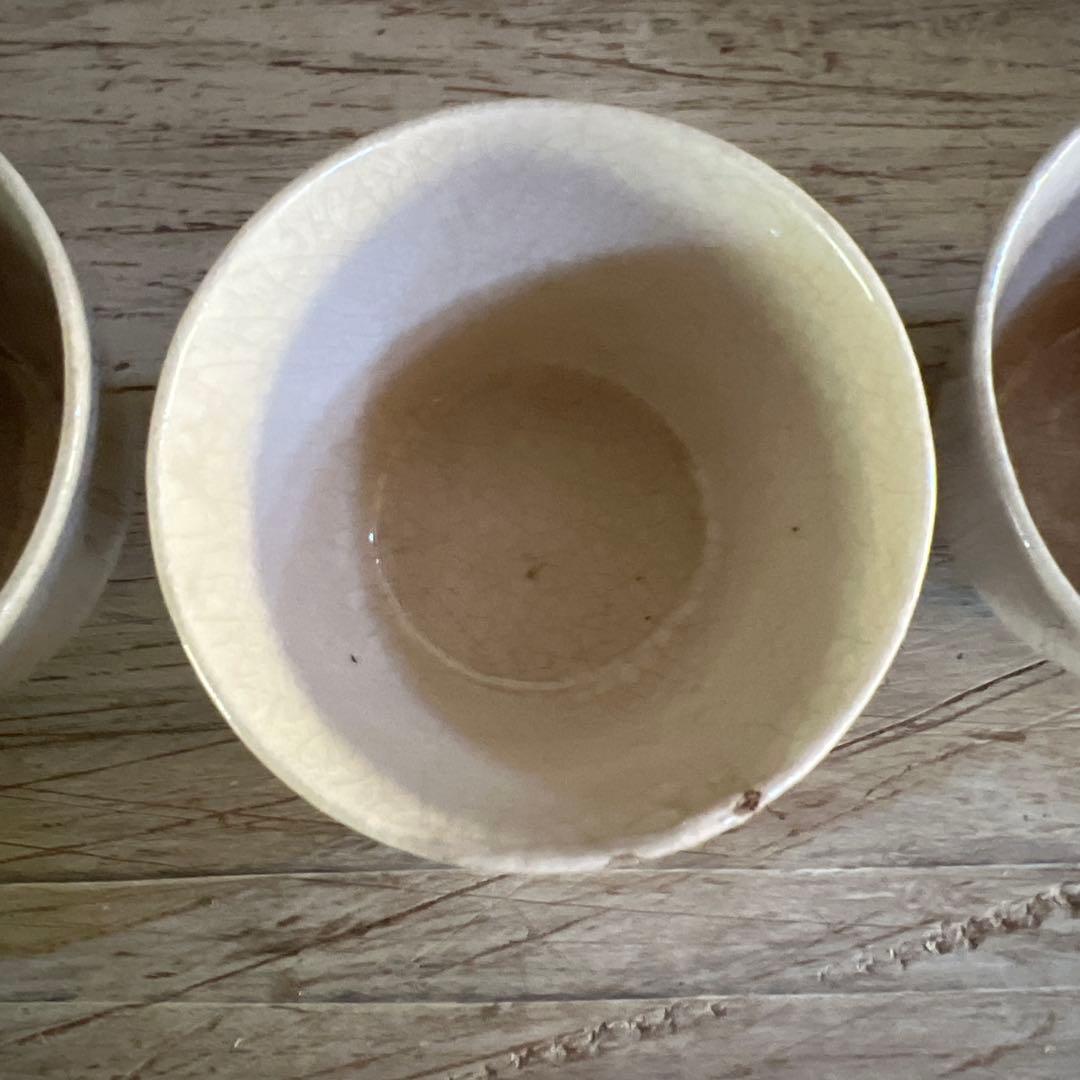 実家整理　古い小ぶりな煎茶碗五客 c