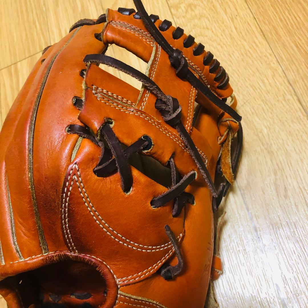 【しげ】和牛JB JB-004S 硬式野球グローブ オレンジ レザー製