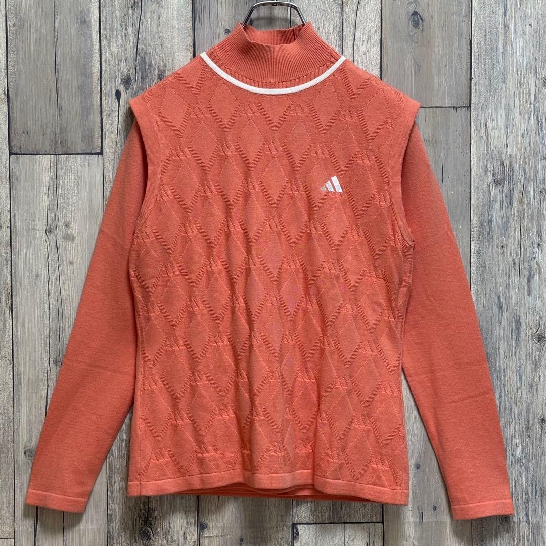 アディダス　adidas GOLF ニット　セーター ベスト　アーガイル　L
