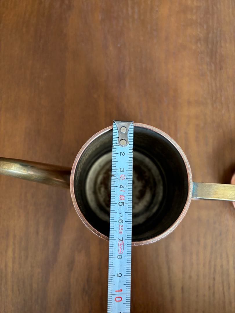 銅製 槌目 水差し ピッチャー 蓋付き 真鍮ハンドル レトロ COPPER刻印