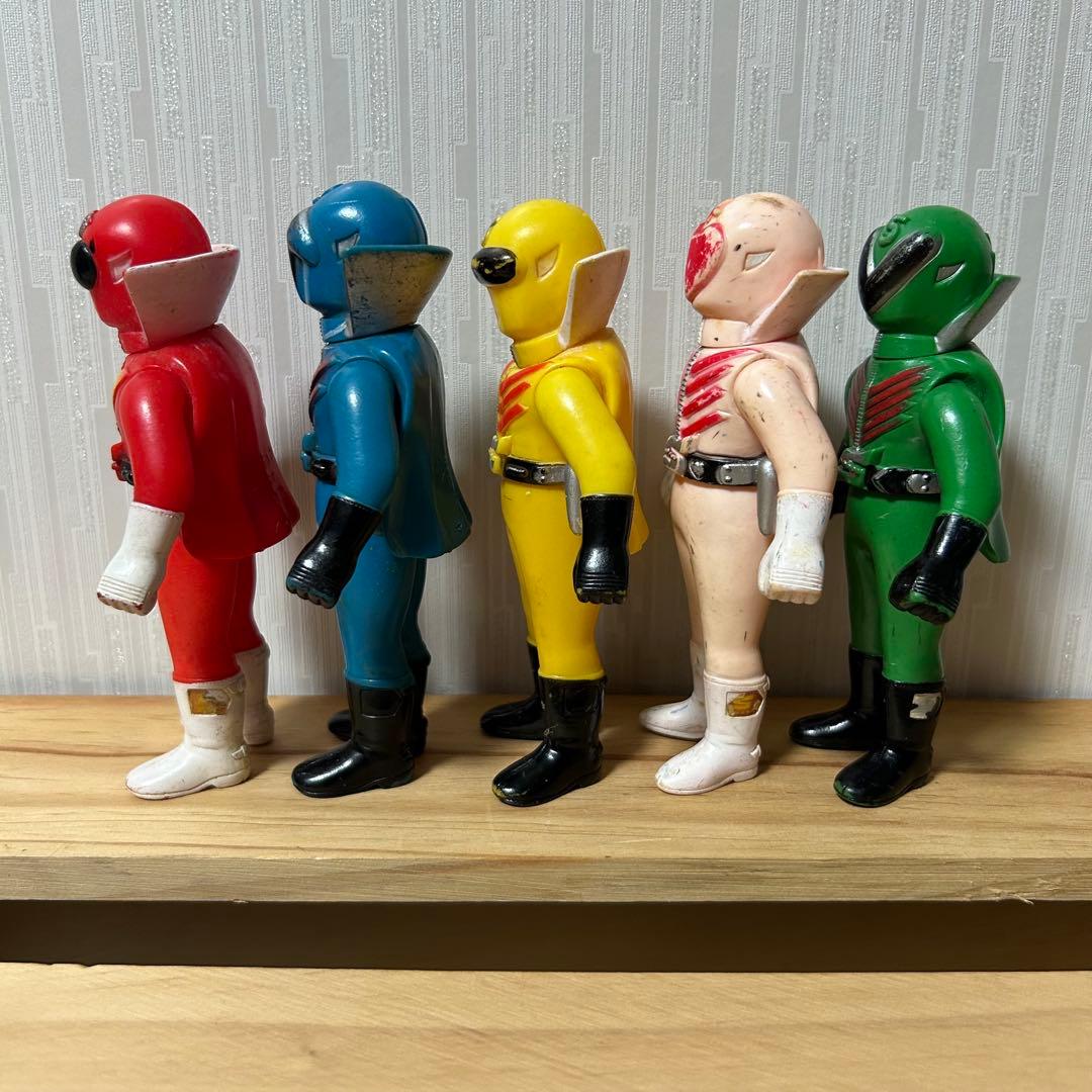 秘密戦隊ゴレンジャー　ソフビ　ポピー　5体セット　当時物　年代物