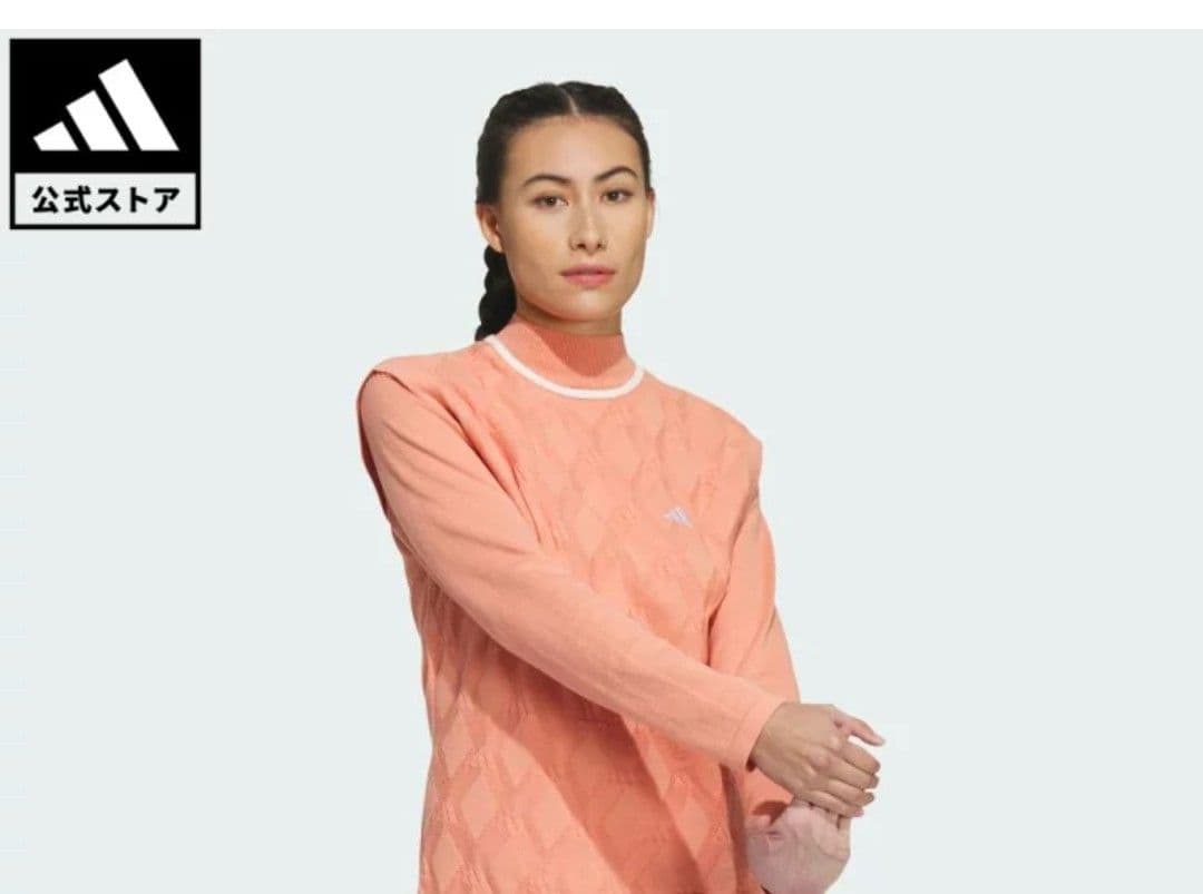 adidas golf サーモンピンクセットアップ　定価26,000円新品L
