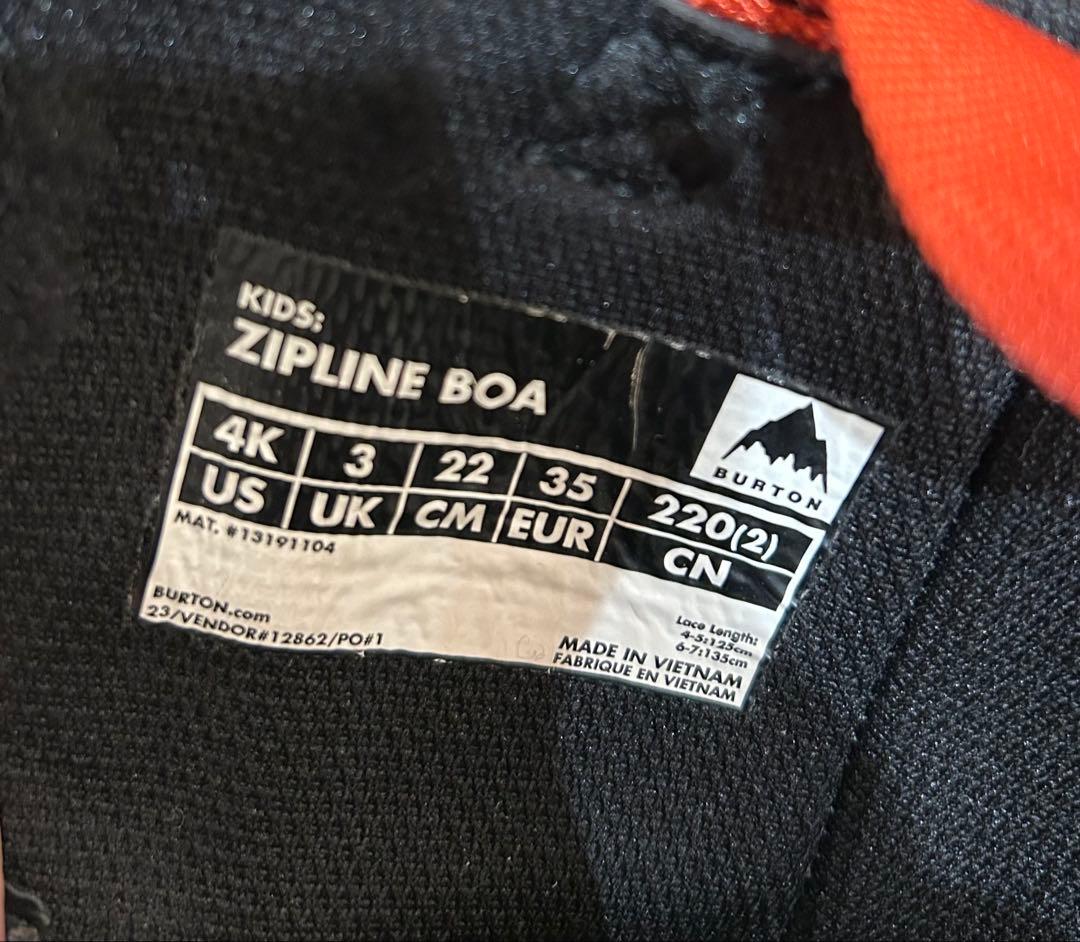 数回使用 22cm BURTON ZIPLINE BOA スノーボードブーツ