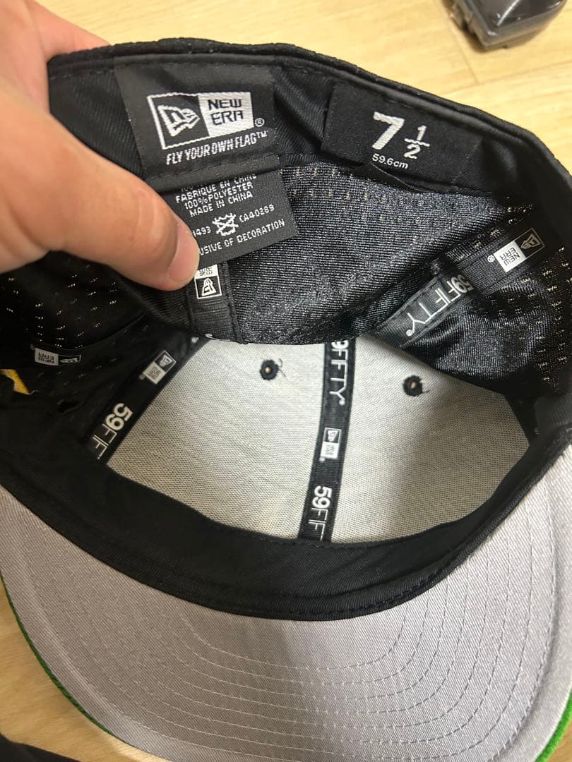 プロコレクション　キャップ 59FIFTY キャップ 黒/緑 7 1/2