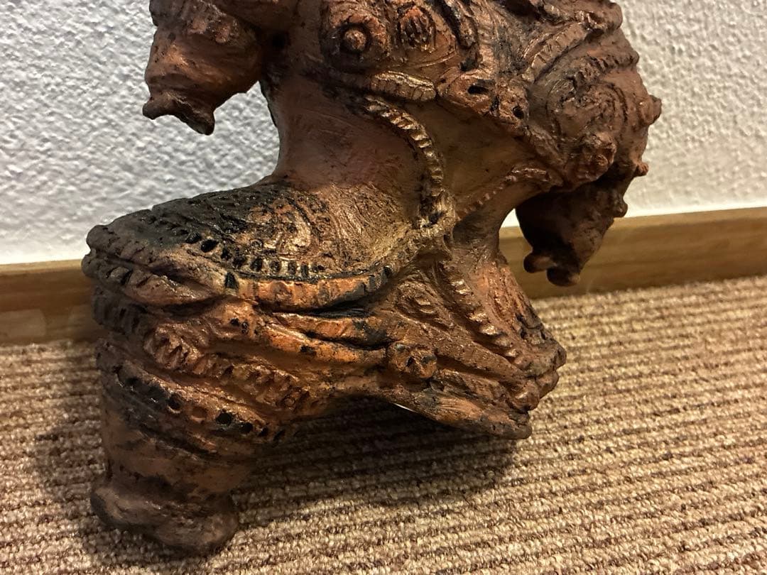 遮光器土偶　縄文時代　発掘品　出土品　骨董　アンティーク　置物　飾り物　彫刻