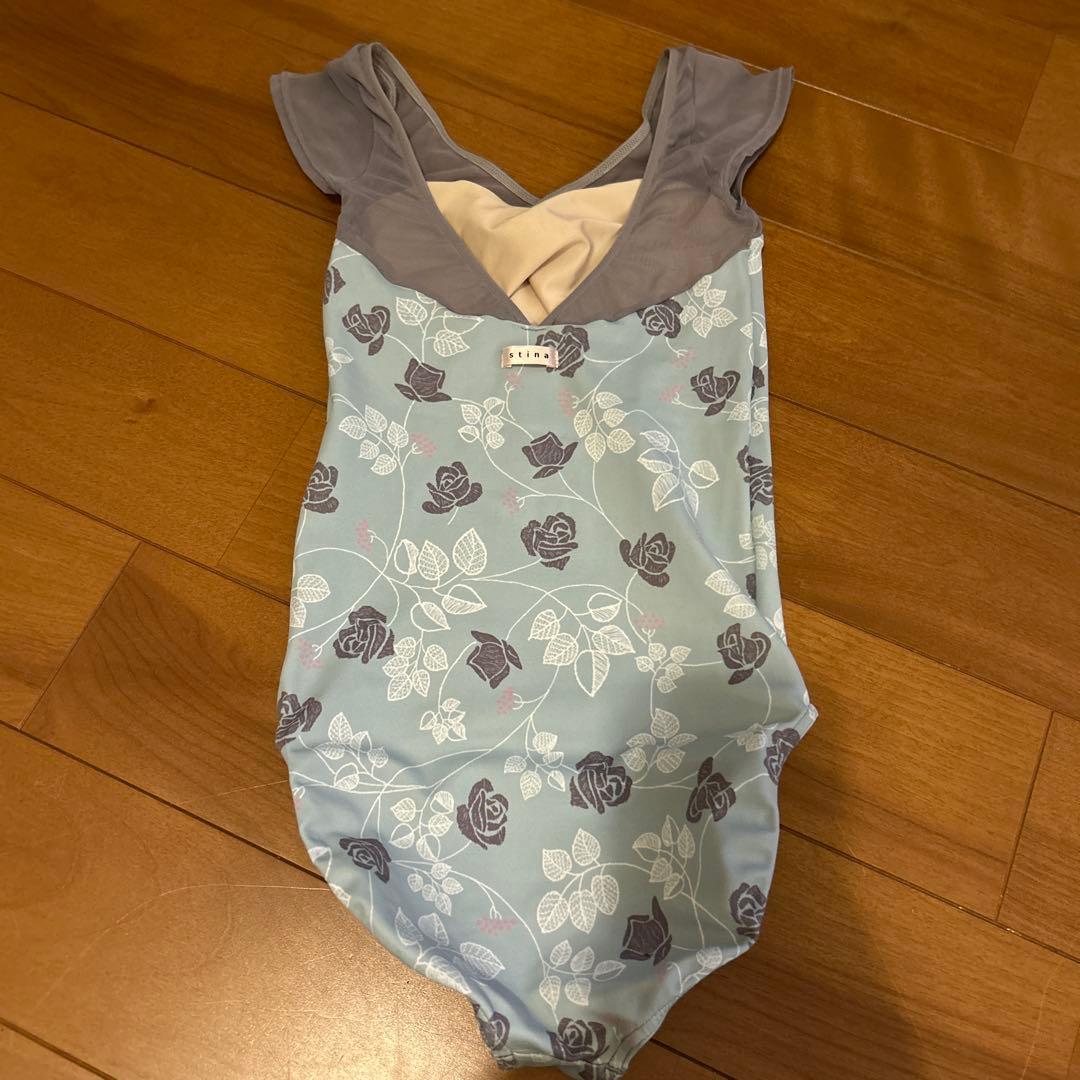 stina バレエ レオタード Jr.S 130-140 水色 青
