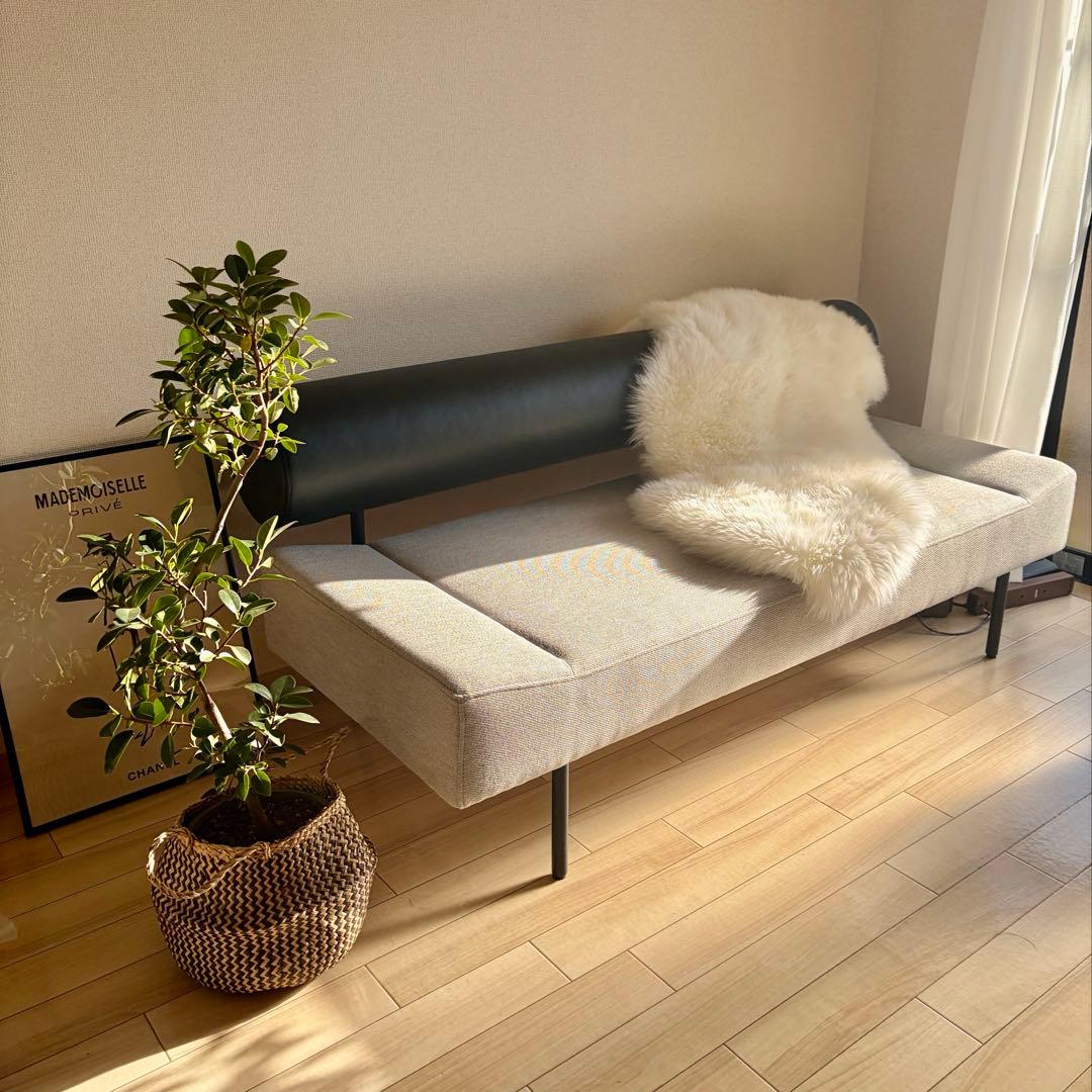 美品★Divanco sofa ディバンコ ソファ 黒×ライトグレー IDEE