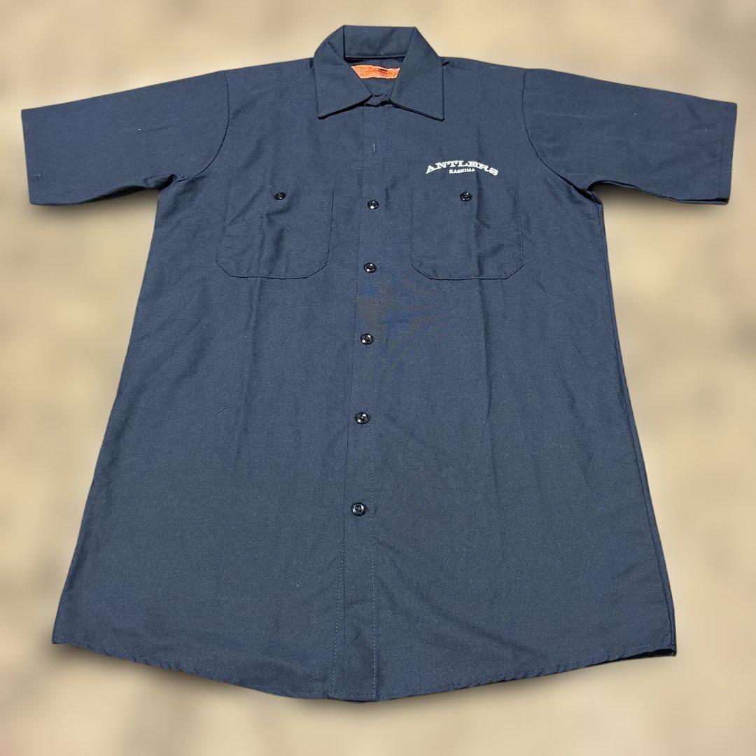 【激レア・美品】鹿島アントラーズ RED KAP ワークシャツ 半袖 ネイビー