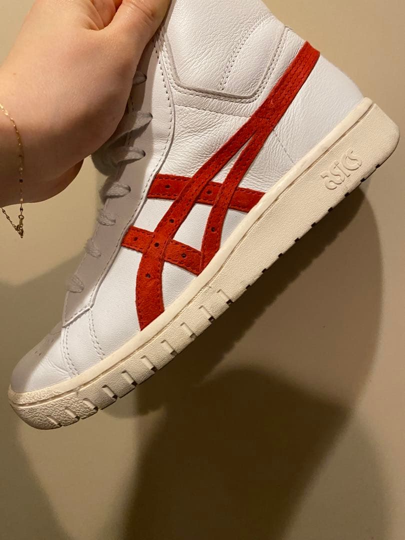 ASICS バスケットボールシューズ ハイカット レッド　GEL-PTG
