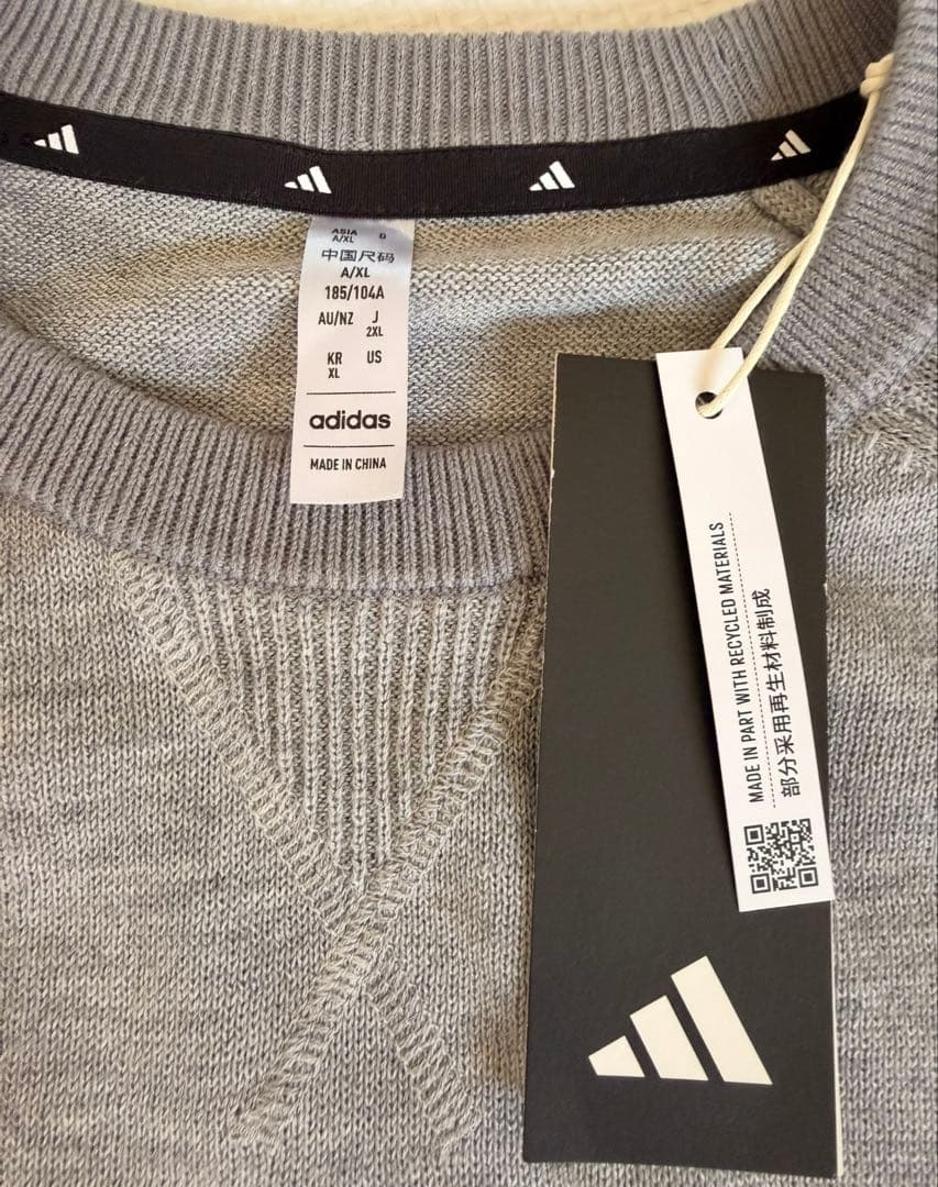 【新品】アディダス　ゴルフ　ニット　グレー　2XL