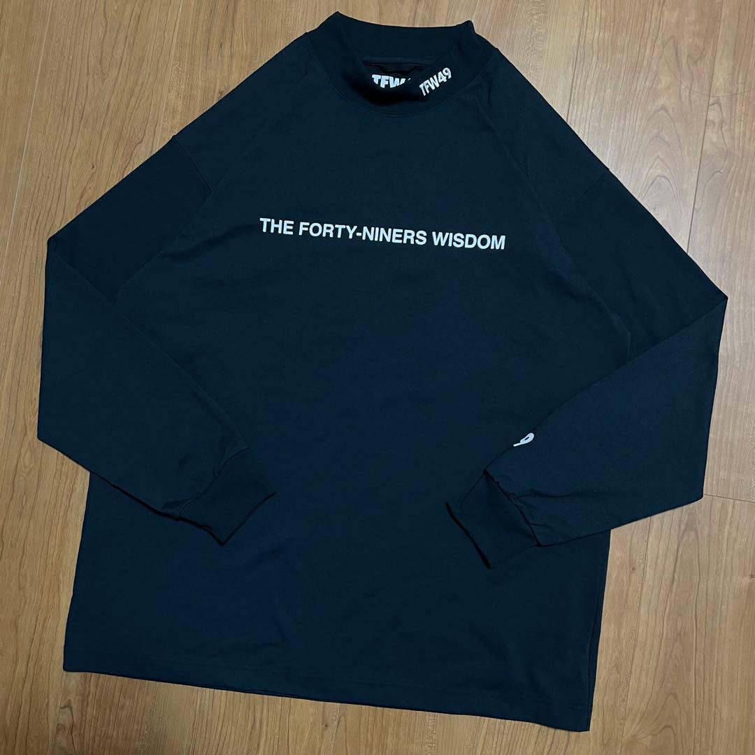 TFW49 ハーフモックネック　ロングTシャツ　XL ブラック　ゴルフ