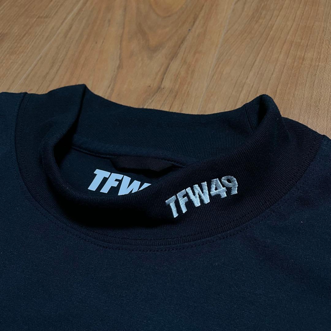TFW49 ハーフモックネック　ロングTシャツ　XL ブラック　ゴルフ