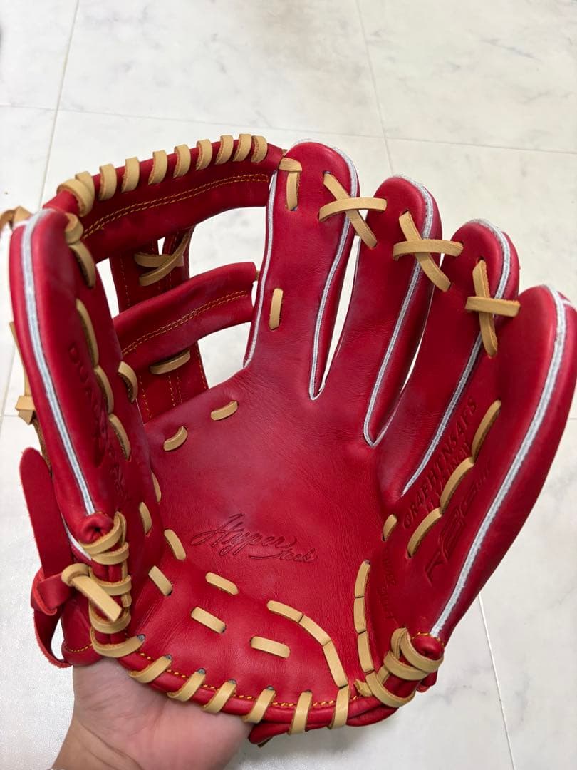 Rawlings DINGER 軟式グローブ レッド 内野手用 ケース付