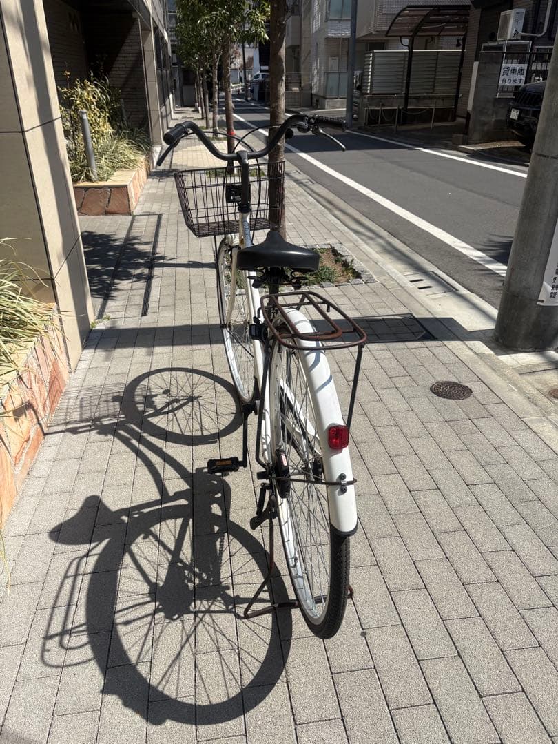シティサイクル自転車ホワイト 27インチ 走行◎
