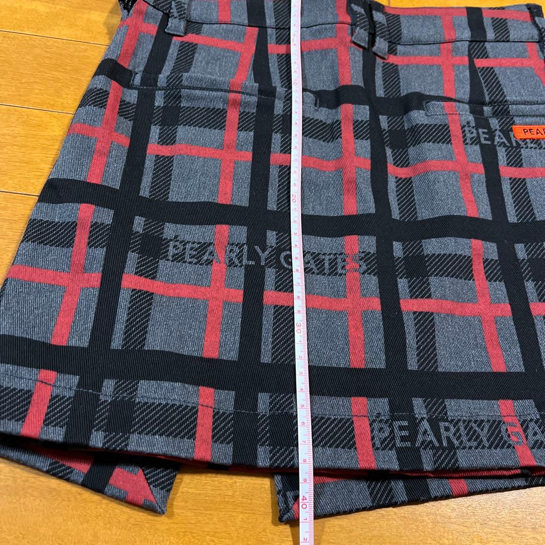 美品☆パーリーゲイツ チェック柄ラップ風スカート 0・00