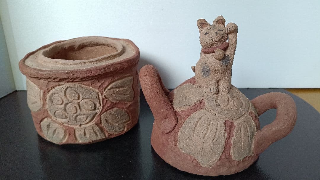 作家物　ネコの小物入れ　置き物