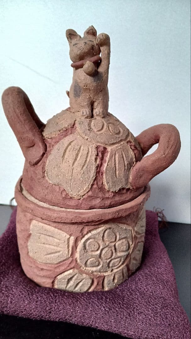 作家物　ネコの小物入れ　置き物