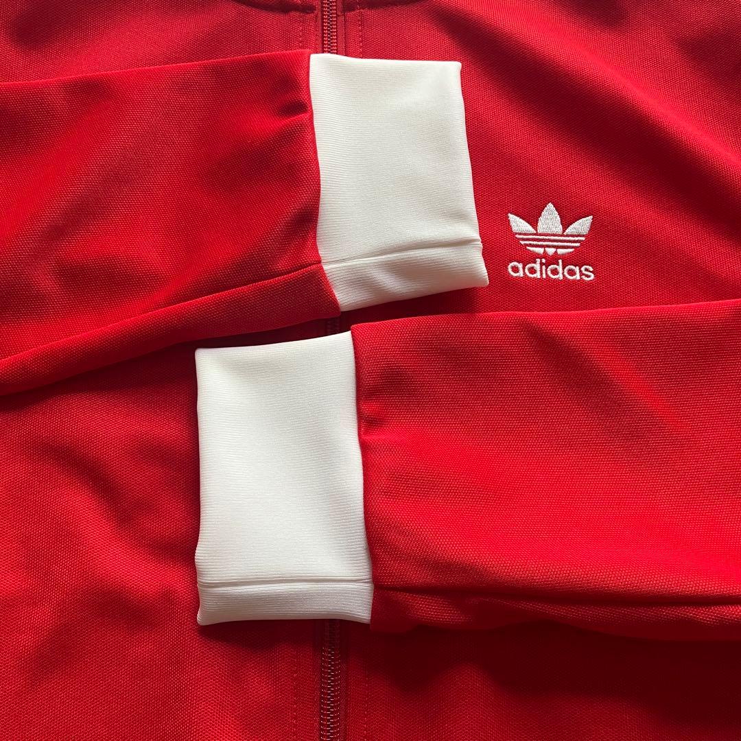 【タグ付き新品未使用】 adidas トラックジャケット ダブルジップ 赤 L