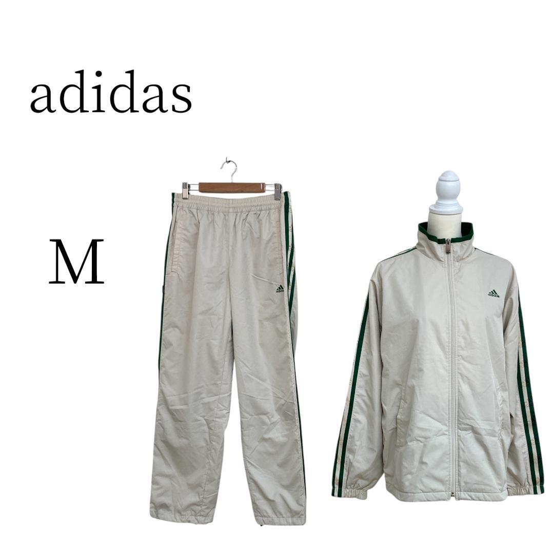 adidas アディダス アイボリー グリーン セットアップ Ｍ