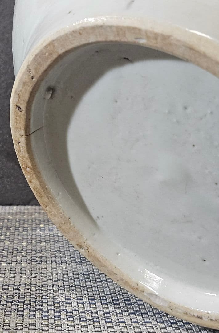 江戸時代　古伊万里　白磁　大徳利　壺 花入れ　オブジェ　高さ 約35.2cm
