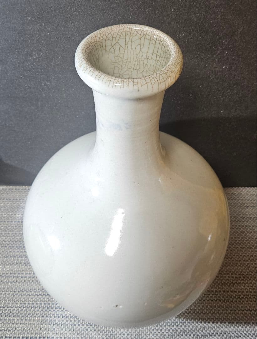 江戸時代　古伊万里　白磁　大徳利　壺 花入れ　オブジェ　高さ 約35.2cm