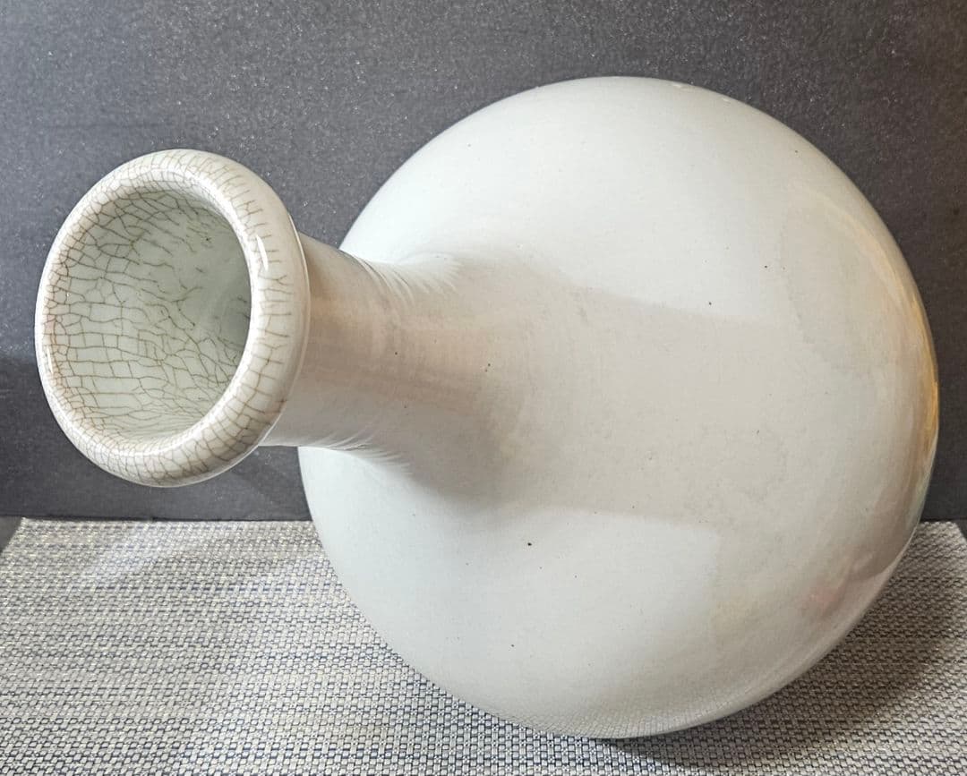 江戸時代　古伊万里　白磁　大徳利　壺 花入れ　オブジェ　高さ 約35.2cm