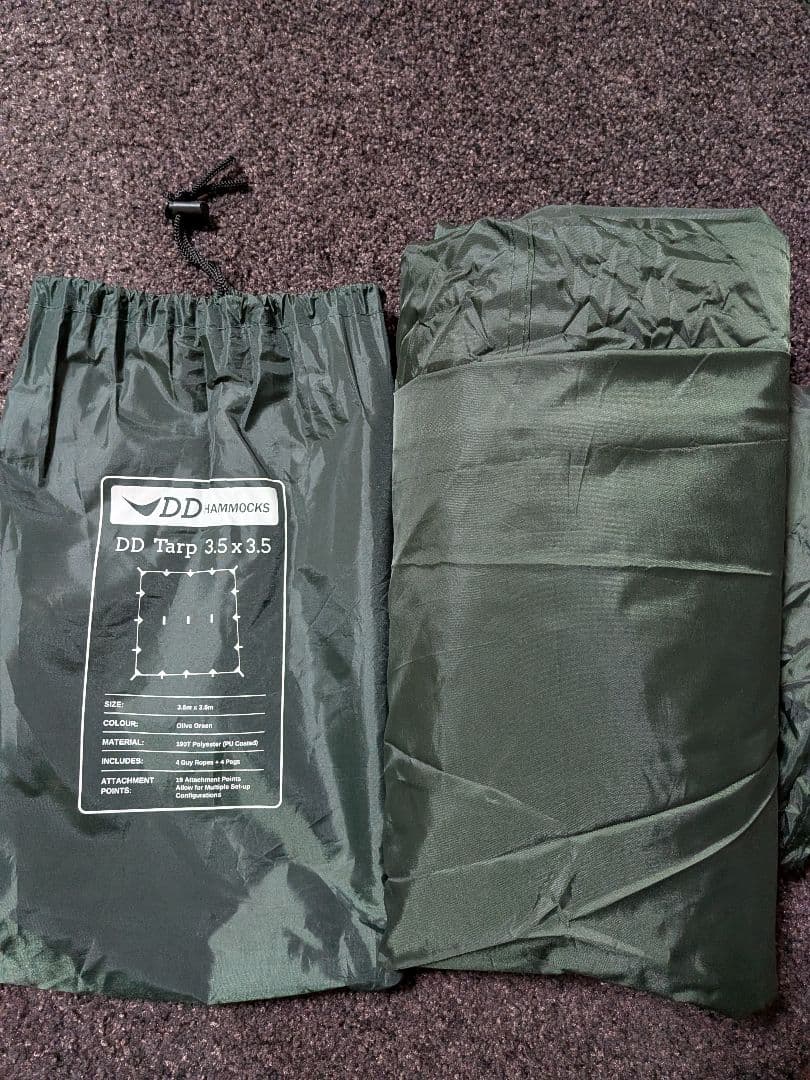 DD Hammocks DD Tarp タープ 3.5x3.5 オリーブグリーン