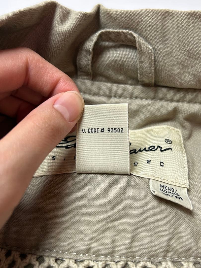 90's Eddie Bauer ベージュ　コットン　フィッシングベスト　M