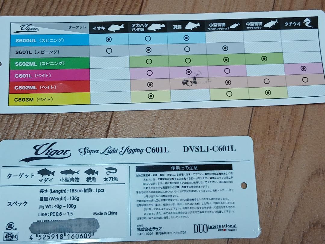DUO　デュオ ヴィガー DVSLJ-C601L ベイト ロッド　新品　未使用