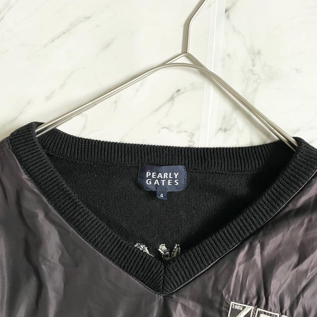4350 【美品】パーリーゲイツ　中綿ジャケット ニット切替デザイン　M 黒